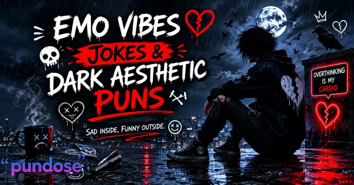 Emo Vibes Jokes & Dark Aesthetic Puns