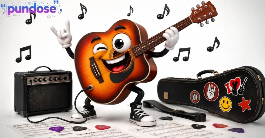 Funny Guitar Puns Captions