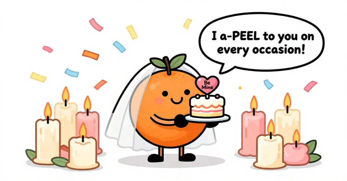 Orange Birthday, Valentine & Wedding Puns
